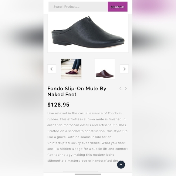 Womens Naked Feet Black Leather Slip-On Fondo Mule. Size 7 - Picture 7 of 7